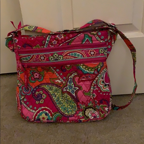 Vera Bradley Handbags - Vera Bradley Triple Zip Hipster in Pink Swirls